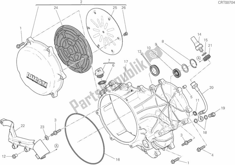 Toutes les pièces pour le 005 - Embrayage - Couvercle Carter Latéral du Ducati Superbike 959 Panigale Corse 2018